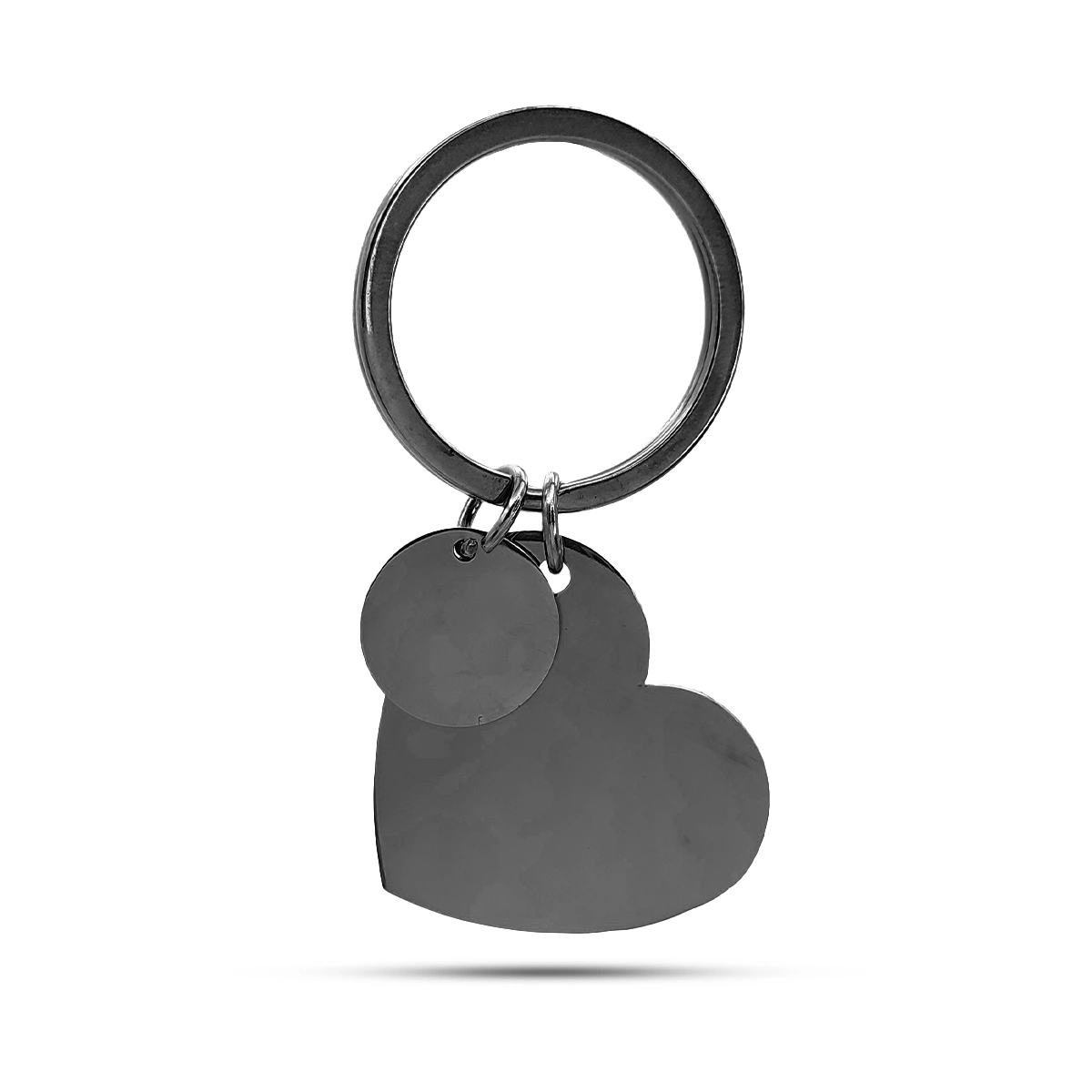 Llavero Acero Inoxidable Corazón y Círculo Para Grabado (5)