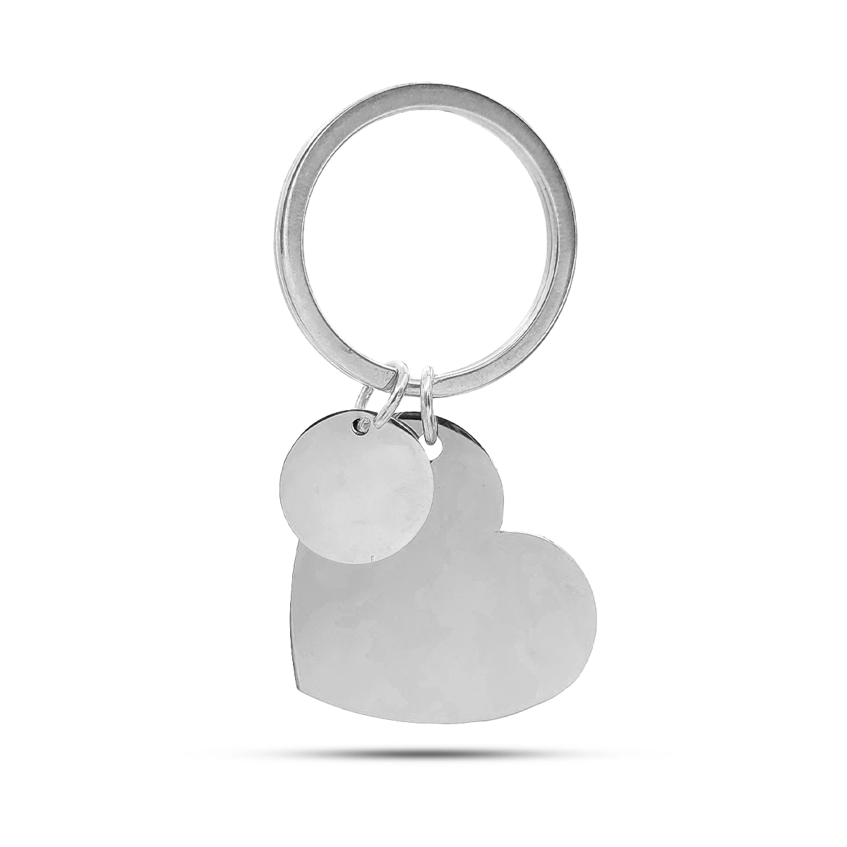 Llavero Acero Inoxidable Corazón y Círculo Para Grabado (8)
