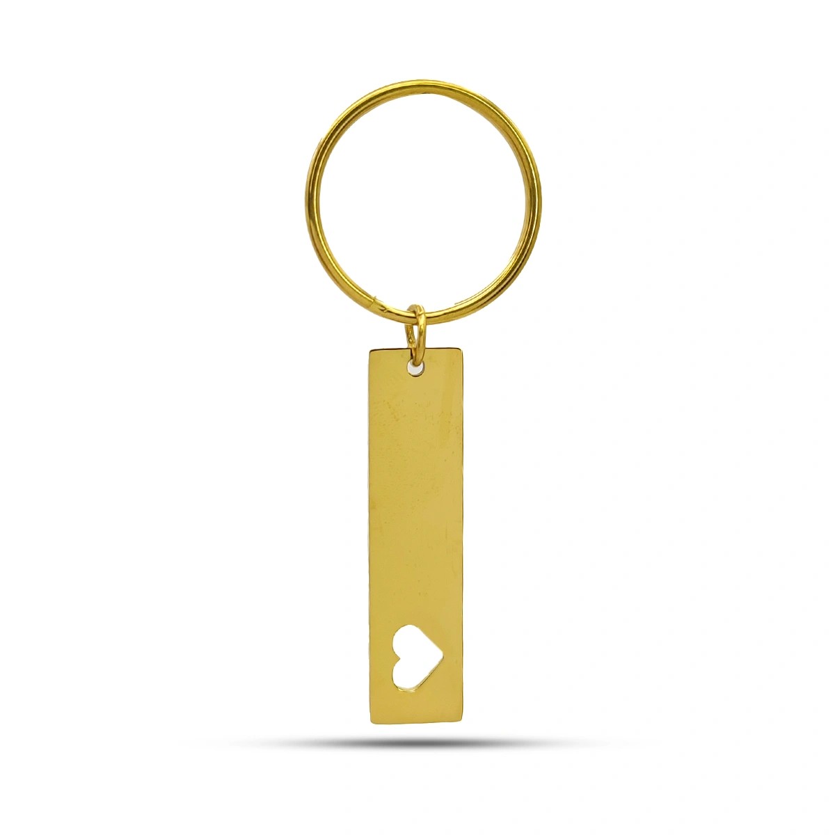 Llavero Acero Sencillo Placa Rectangular Ventana Corazon 6 1