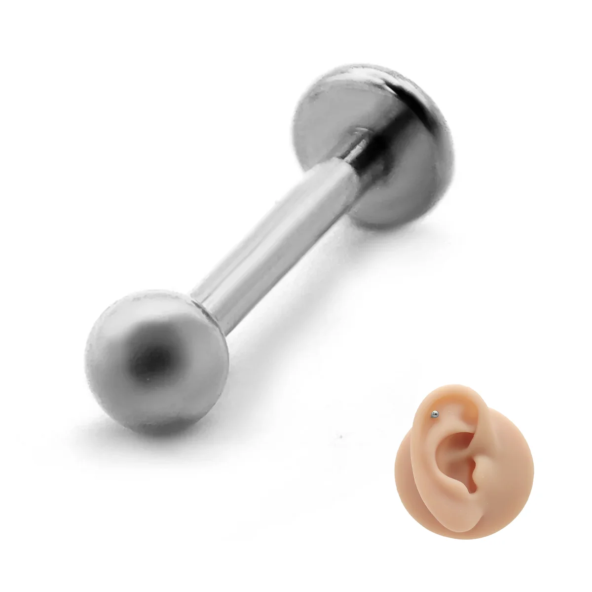 Piercing de Oreja Acero Esfera Clásica Lisa Minimalista