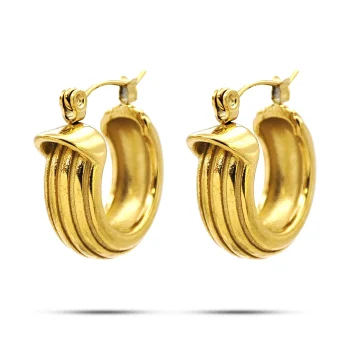 Aretes Acero Inox Arracada Textura Lineas Verticales