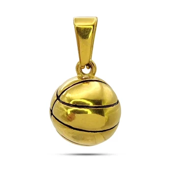 Dije Acero Dorado Basquetbol Baloncesto Balón Pelota Lisa
