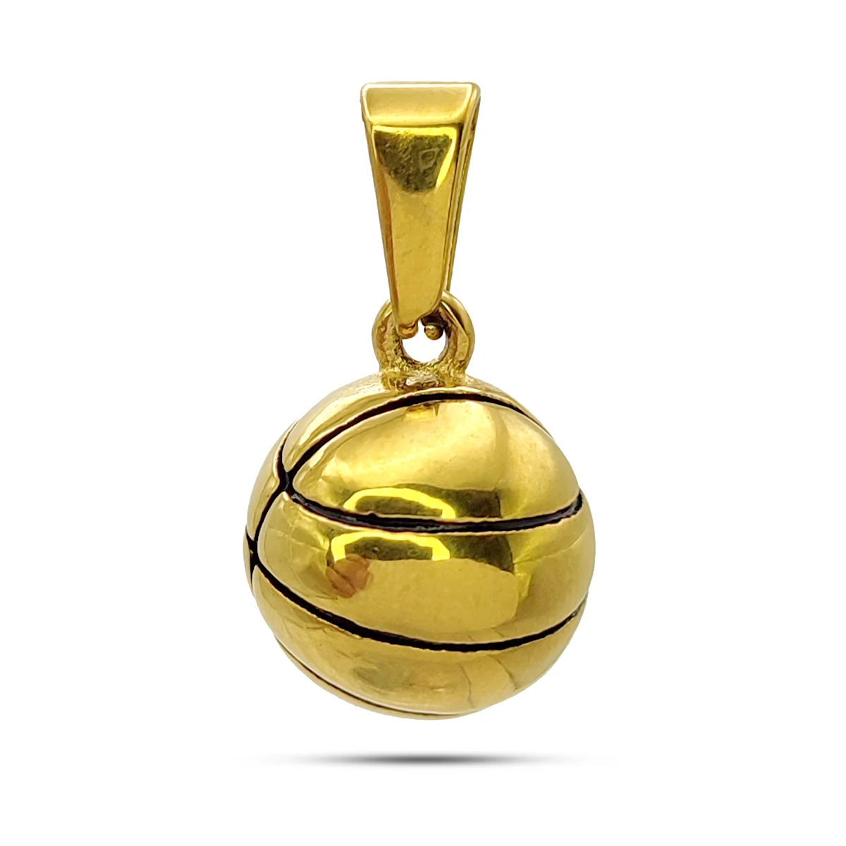 Dije Acero Dorado Basquetbol Baloncesto Balón Pelota Lisa