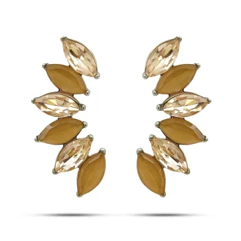 Aretes Acero Plateado Cristales Marquesa Lambada Melón