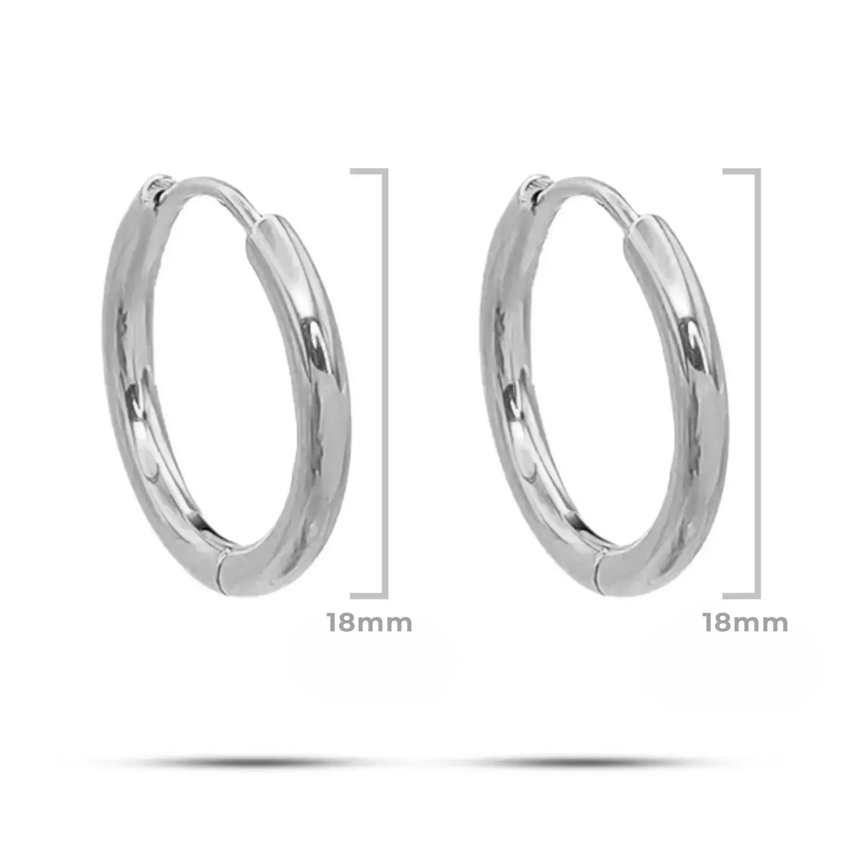 Aretes Acero Tipo Pendiente Huggies Aro Clásica 18 mm