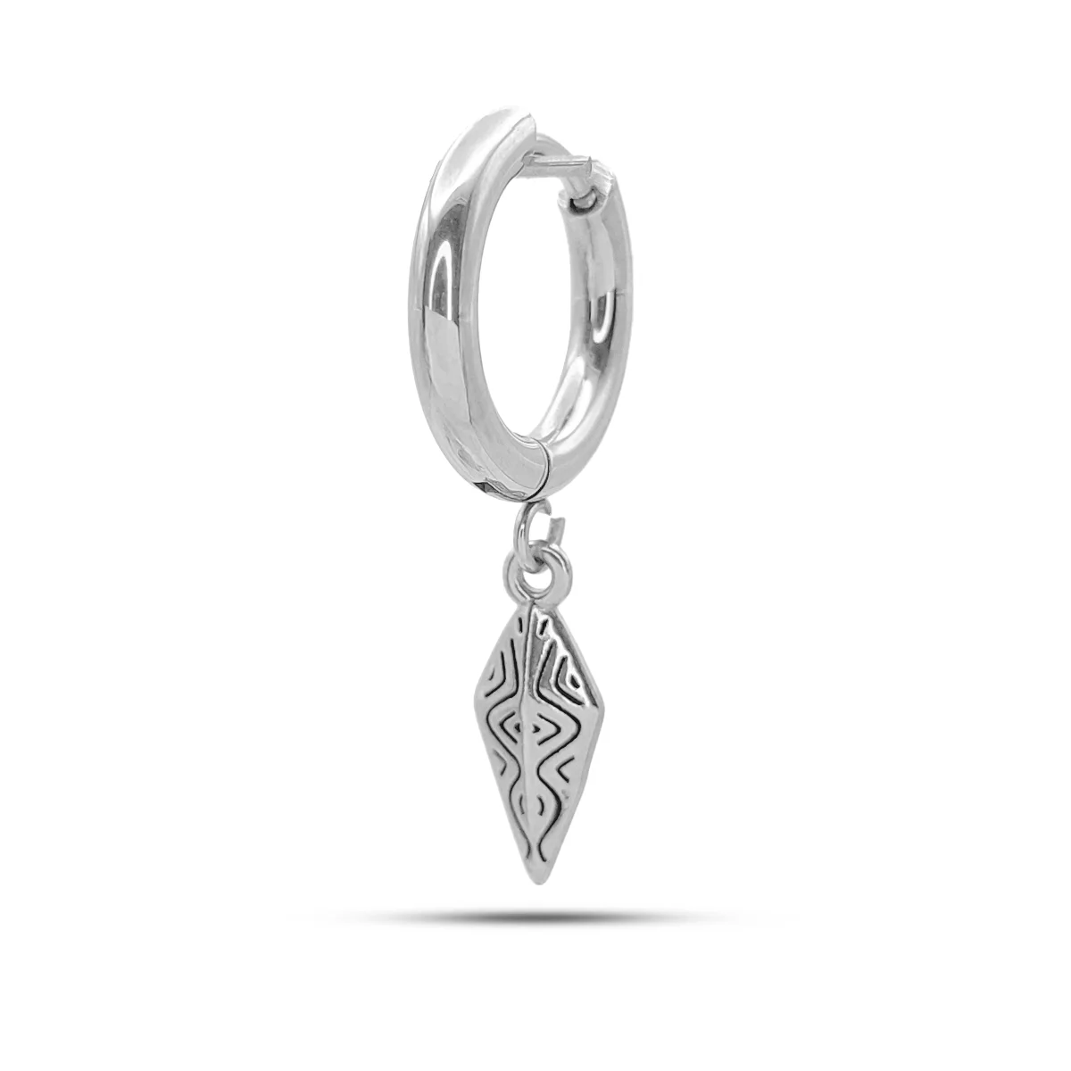 Piercing de Oreja Acero Plateado Colgante Daga Huggie 2