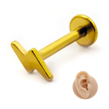 Piercing de Oreja Acero Rayo Liso Sencillo Minimalista