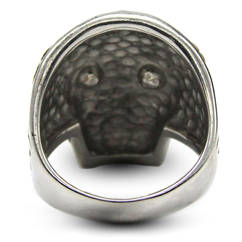 Anillo Acero Inox Calavera Plata Dorada Cruz Ojos Rojos 7 Anillo Acero Inox Calavera Plata Dorada Cruz Ojos Rojos - Image 5