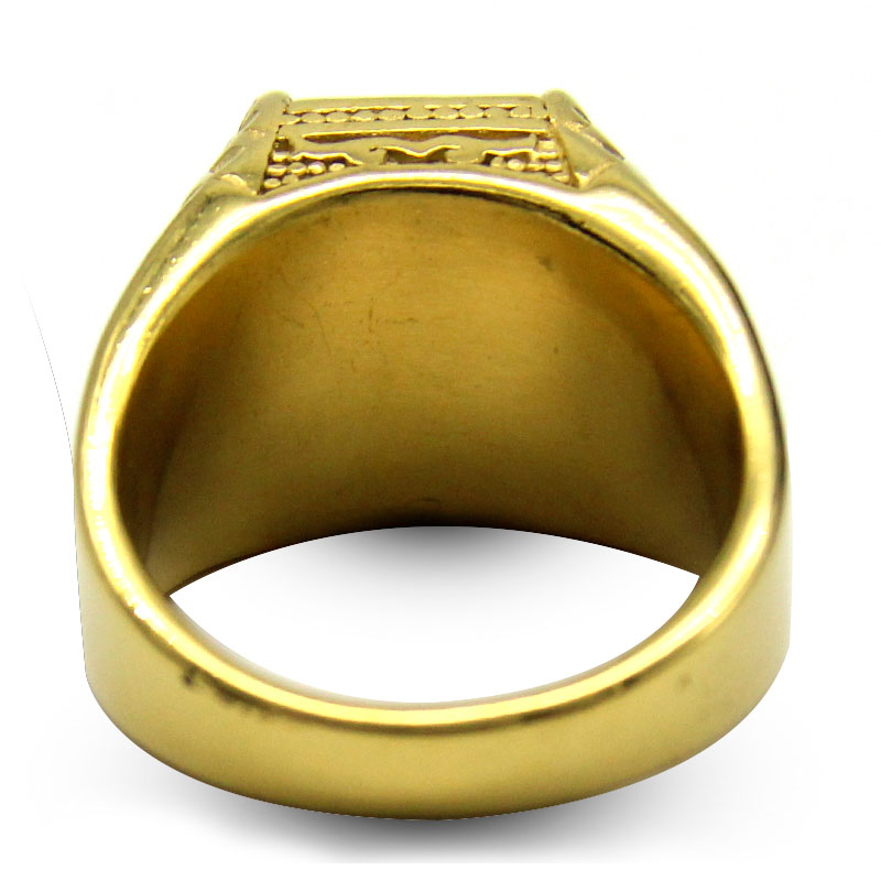 Anillo Hombre Acero Inoxidable Dorado Zirconia Azul 5 Anillo Hombre Acero Inoxidable Dorado Zirconia Azul - Image 3