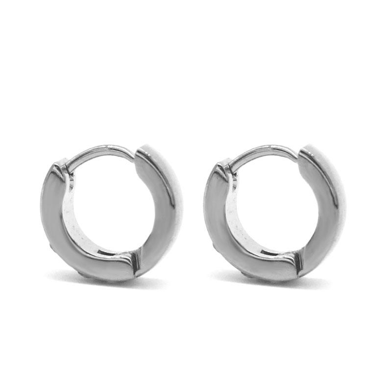 0743 0 Aretes Tipo Arracada Nina Acero Inox Plateado Cristales