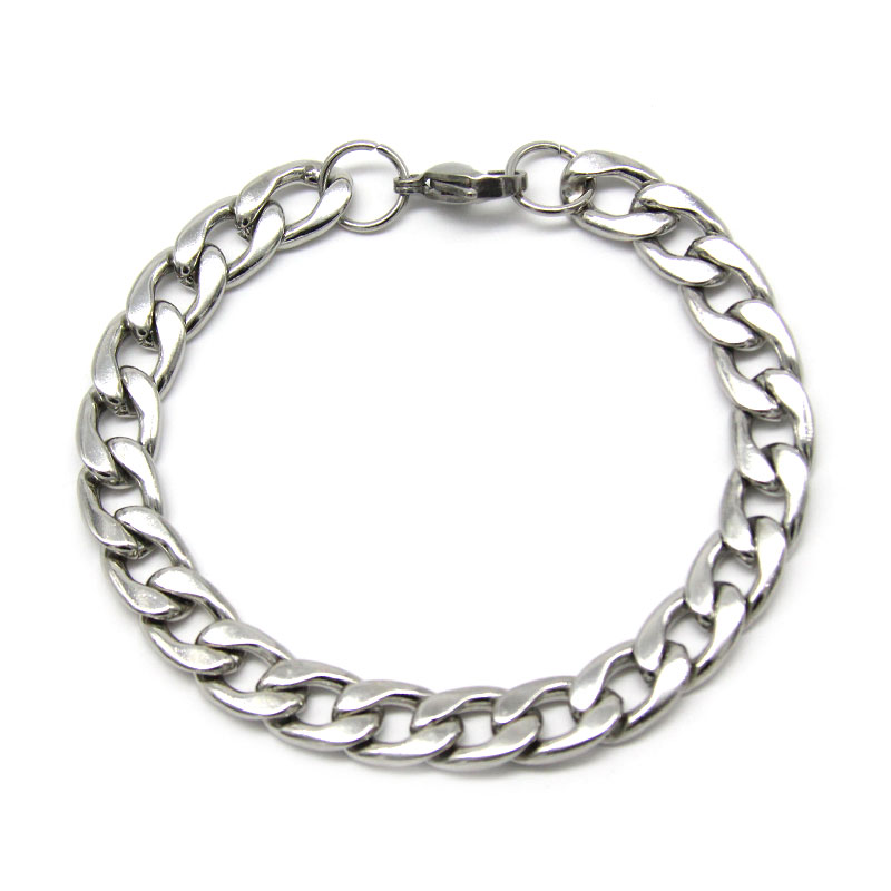 0869 Pulsera Esclava Acero Inoxidable Hombre Eslabon Cubano