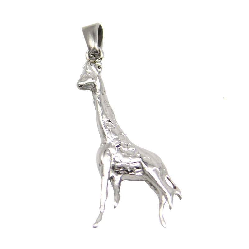 1202 Dije Acero Inoxidable Plateado Jirafa Simbolo de Esfuerzo