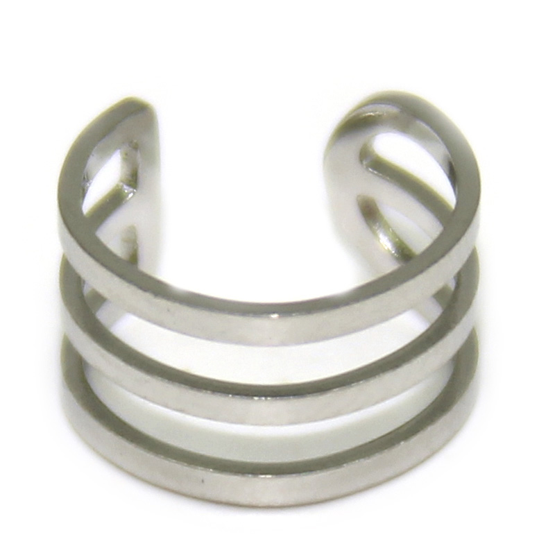 Acero Plateado Ajustable Tres Lineas