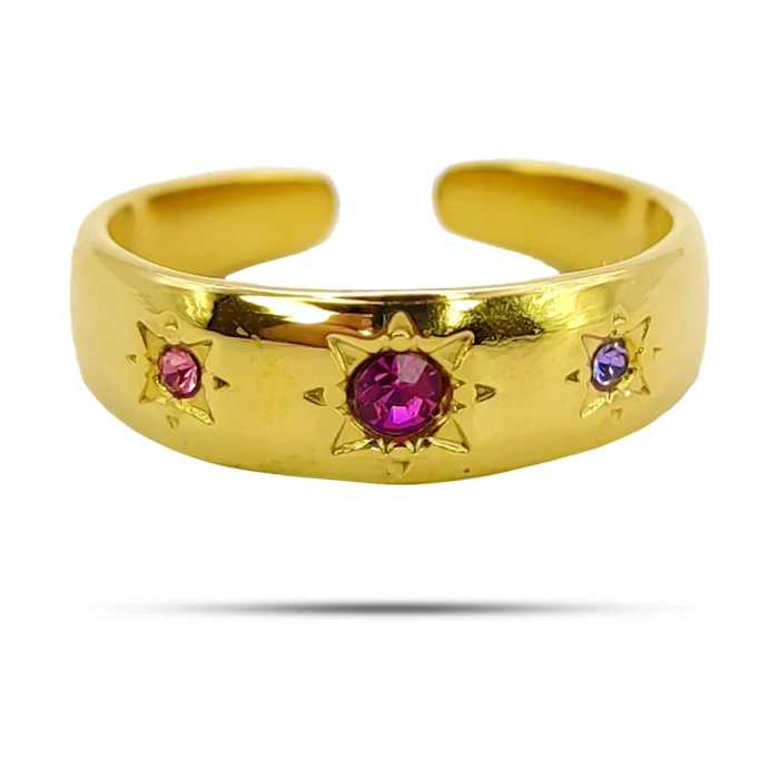 Anillo-Acero-Dorado-Estrellas-Cristales-Rosas-Ajustable-4.webp