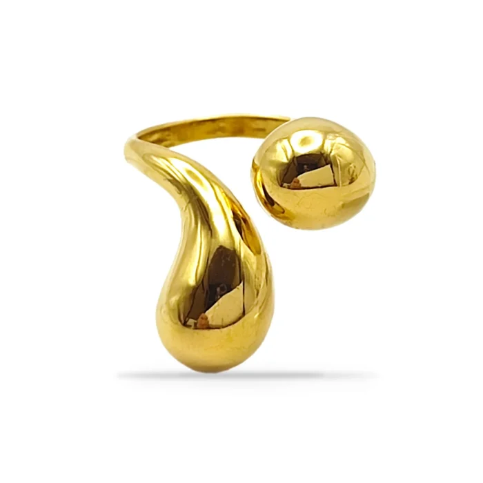 Anillo-Acero-Dorado-Gota-Cayendo-Irregular-Gruesa-Chunky-3.webp