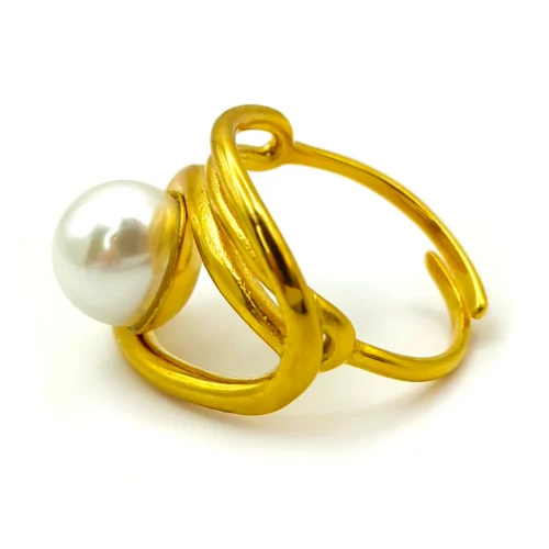 Anillo-Acero-Dorado-Irregular-Espiral-Perla-Ajustable-3.webp