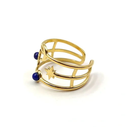 Anillo-Acero-Dorado-Luna-Sol-Cielo-Lapislazuli-Ajustable-6.webp
