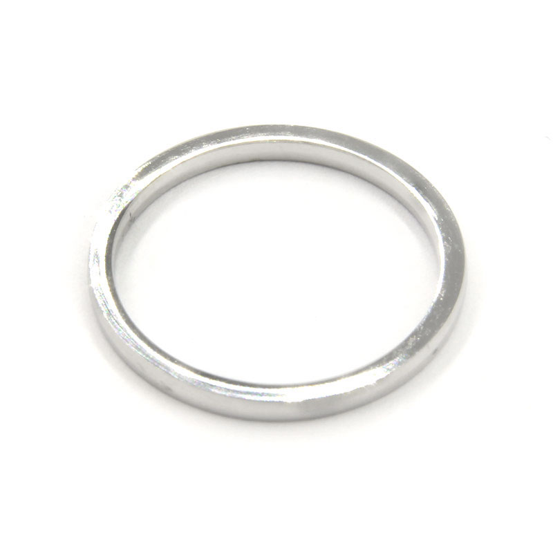Anillo Acero Inox Argolla Plateada Delgada Lisa Classic 2