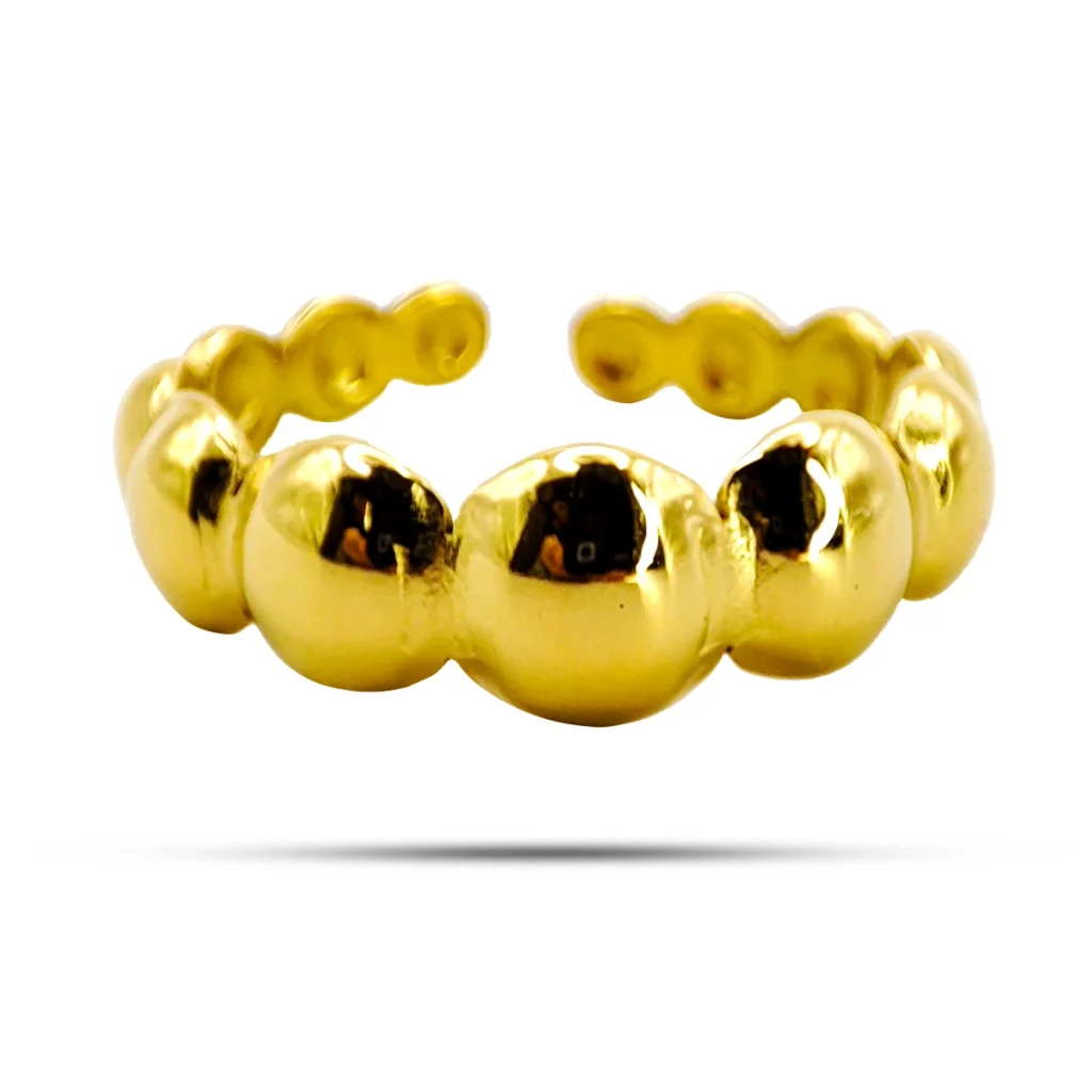 Anillo Acero Inox Circulos Unidos Liso Pulido Ajustable 1