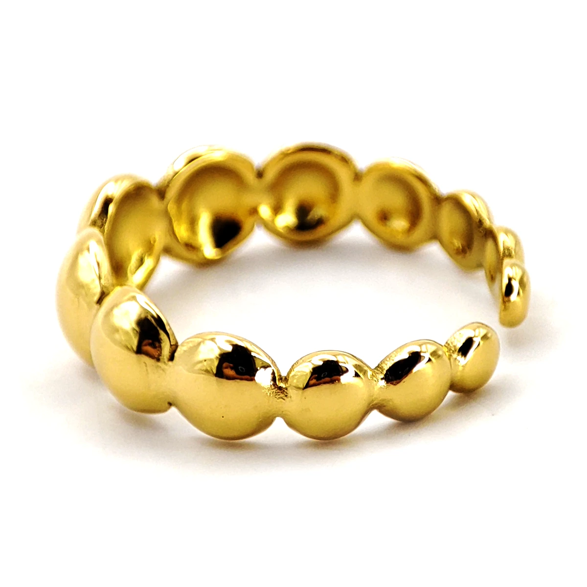 Anillo Acero Inox Circulos Unidos Liso Pulido Ajustable 2