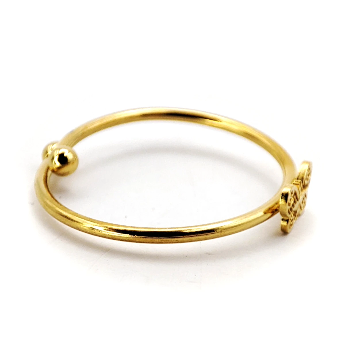 Anillo Acero Inox Dorado Delgado Mariposa Ajustable 4