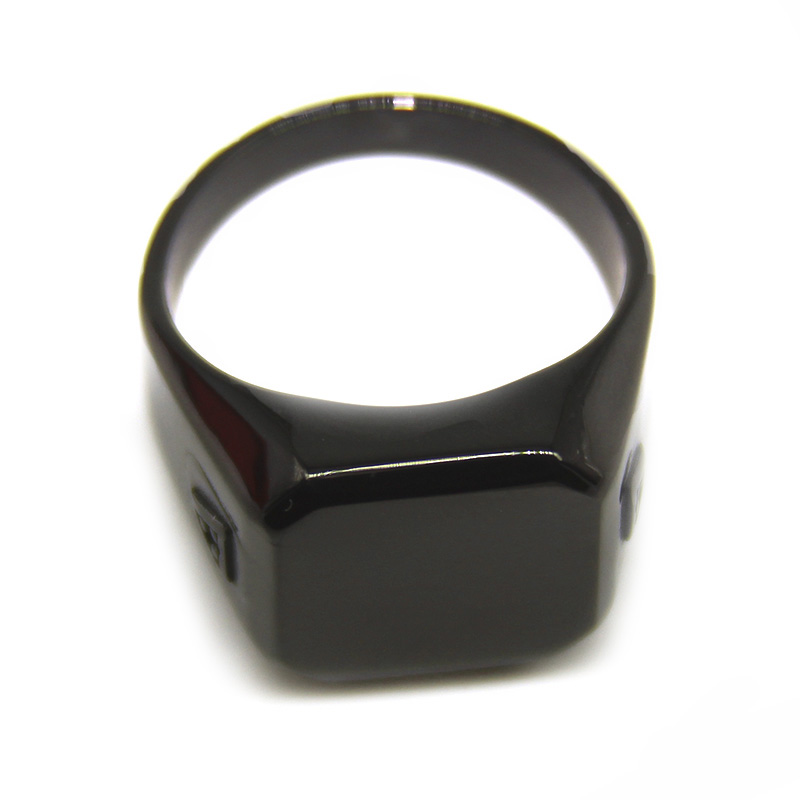Anillo Acero Inox Liso Negro