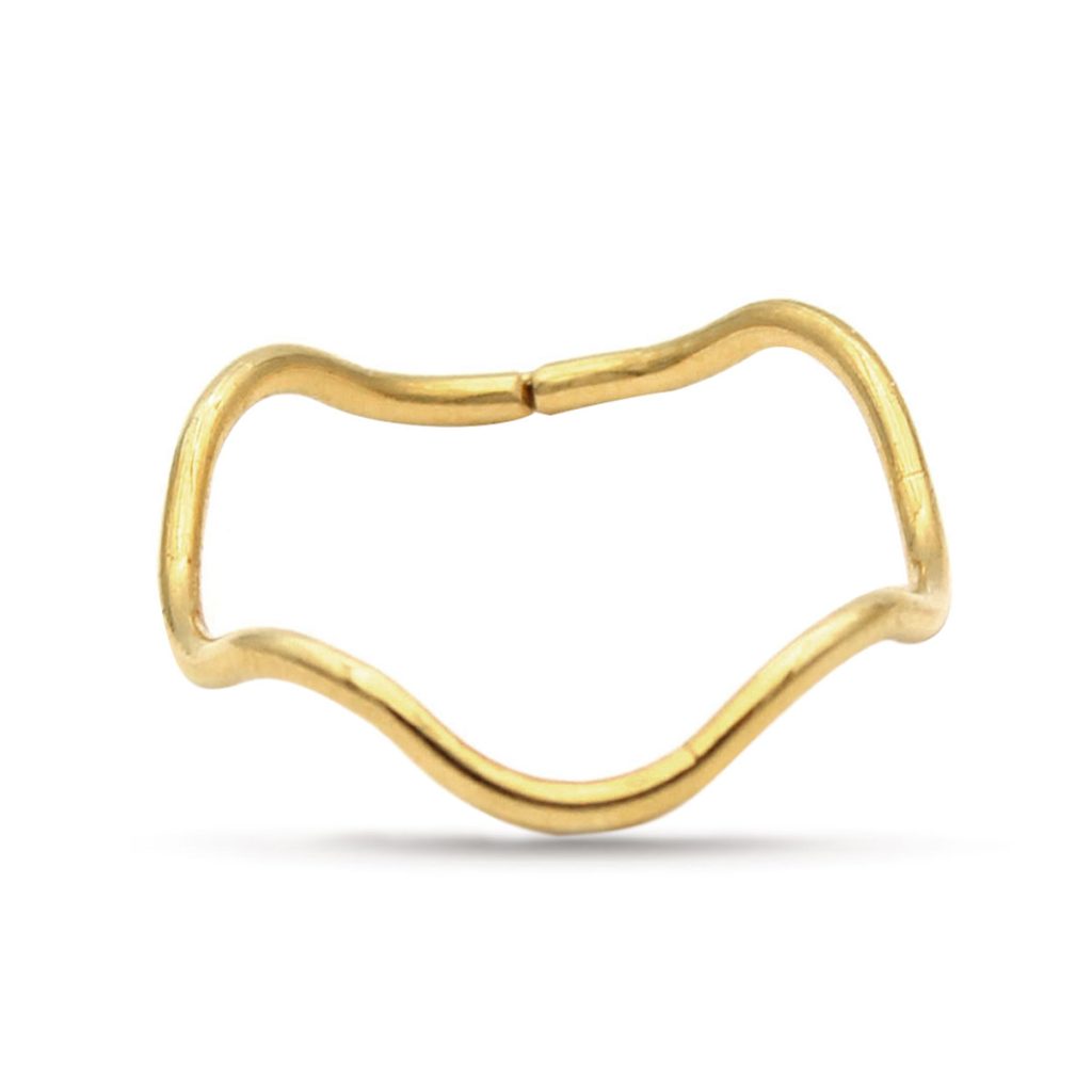 Anillo Acero Inoxidable Dorado Tipo Barbada 9mm 12 Anillo Acero Inoxidable Dorado Ondulado Delgado