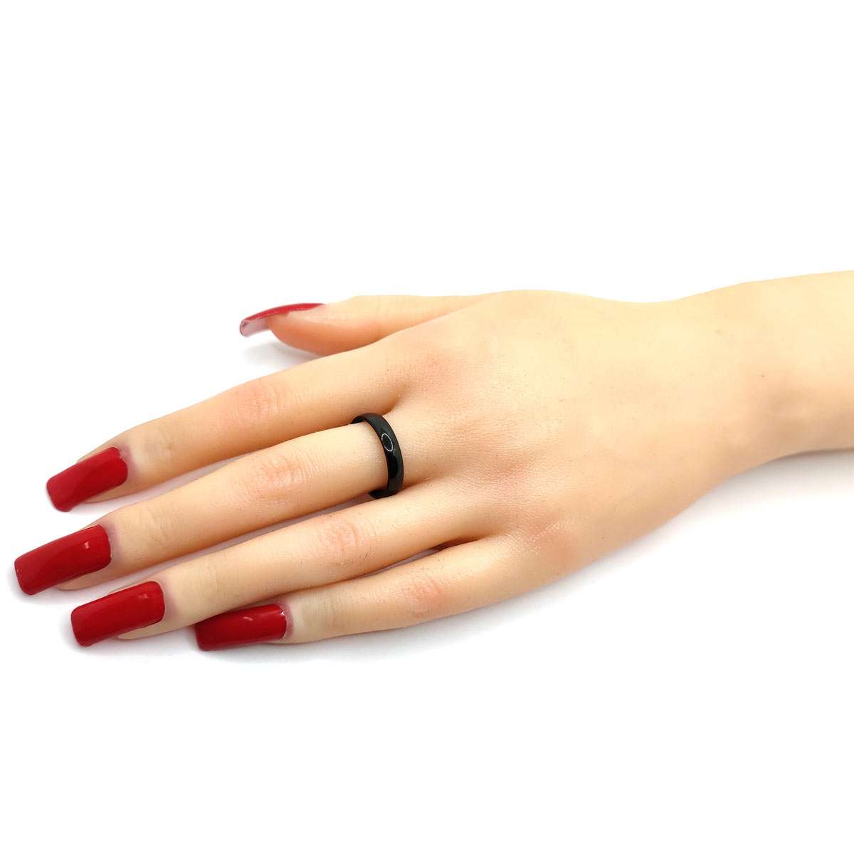 Anillo Acero Negro Mujer Diseño Argolla Lisa 3 mm Clásica 6 Anillo Acero Negro Mujer Diseño Argolla Lisa 3 mm Clásica - Image 4