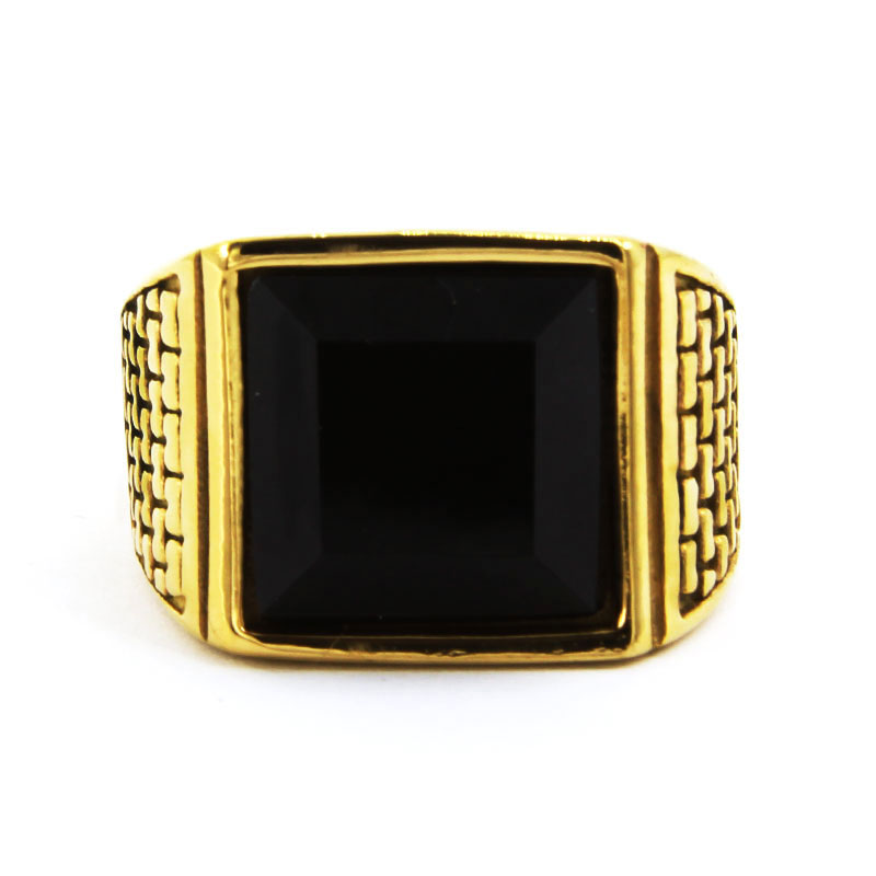 Anillo Dorado negro 1