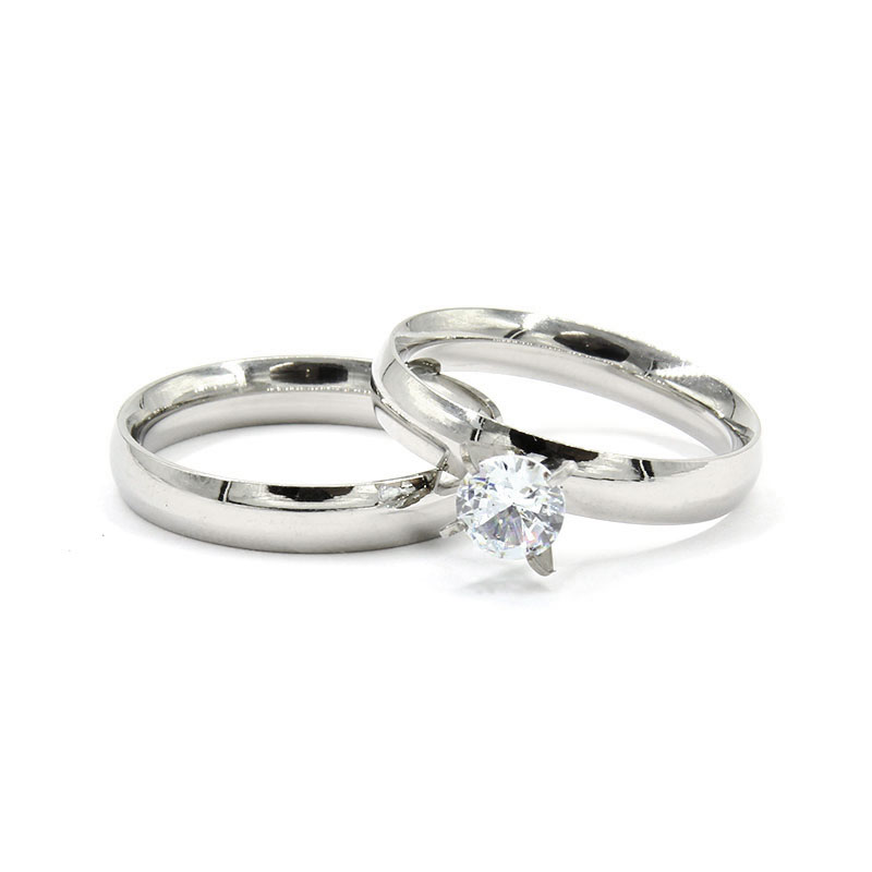 Anillos Acero Inox Tipo Argolla y Compromiso Duo Classic4