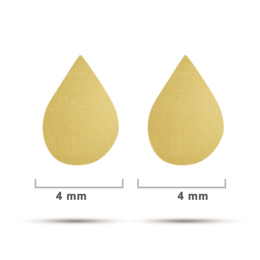 Arete Tipo Broquel Acero Dorado Mini Gota Pequena Lisa