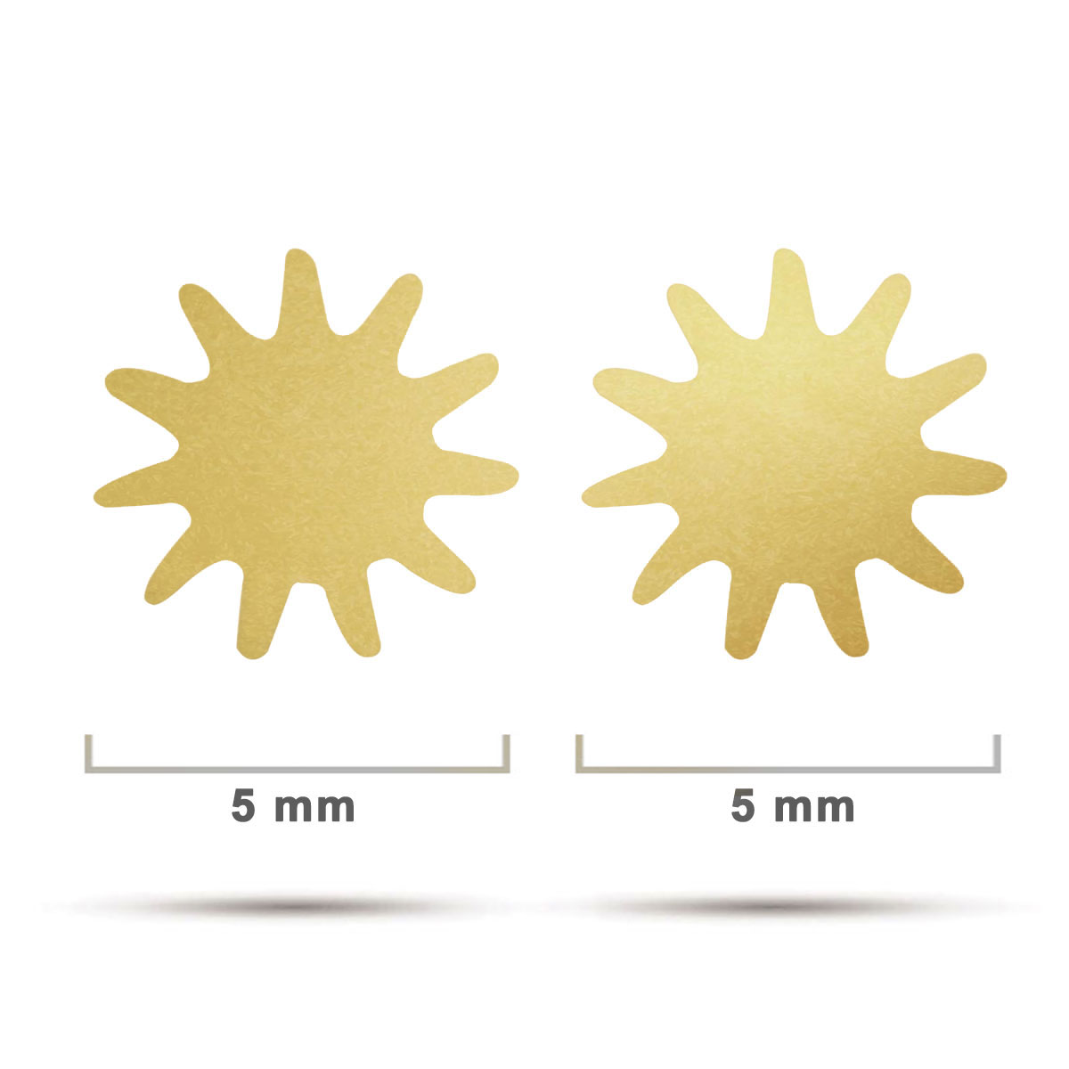 Arete Tipo Broquel Acero Dorado Sol Pequeno Liso Sencillo