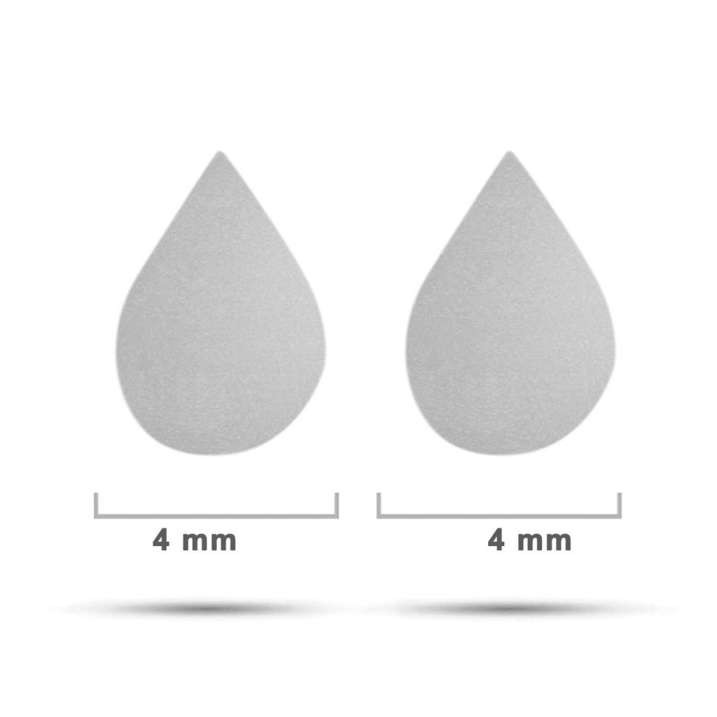 Arete Tipo Broquel Acero Plateado Mini Gota Pequena Lisa