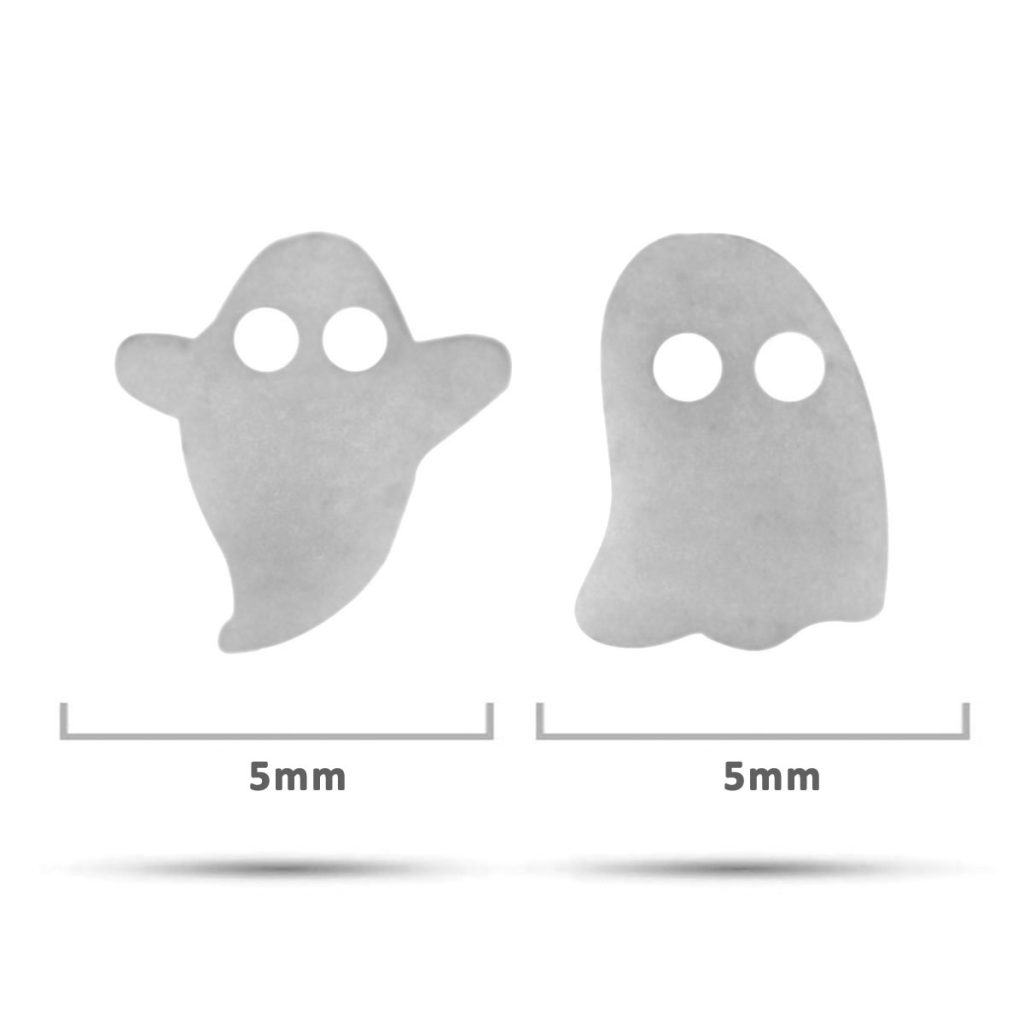 Arete Tipo Broquel Acero Plateado Pequeno Fantasma Dispar