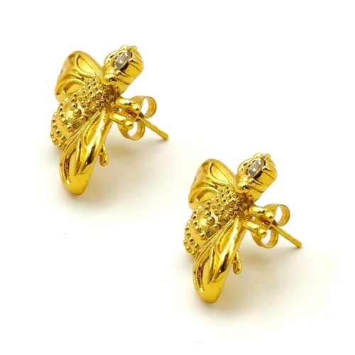 Aretes-Acero-Dorado-Abejas-Zirconia-Redonda-Elegante-3.webp