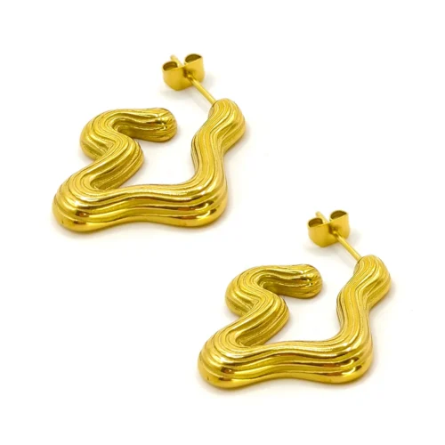 Aretes-Acero-Dorado-Arracadas-Olas-Irregulares-Abstracto-2.webp
