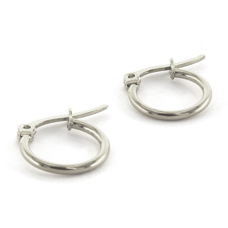 Aretes Acero Dorado Arracadas lisas Tubular 13mm 2