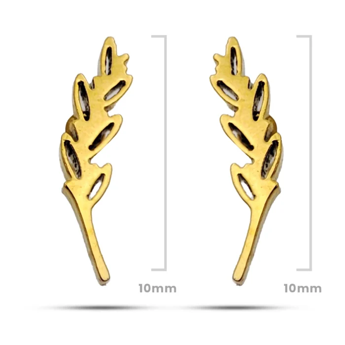 Aretes-Acero-Dorado-Broquel-Planta-Hojas-de-Trigo-3.webp