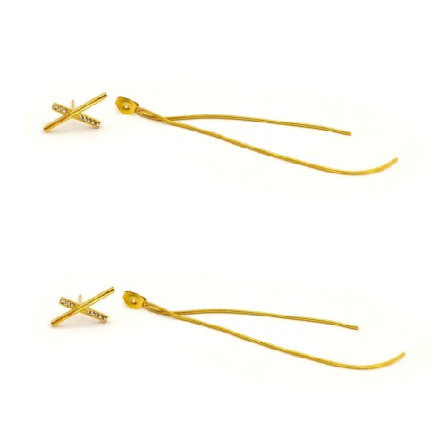 Aretes-Acero-Dorado-Cruz-Zirconia-Cadena-Largos-Elegante-3.webp