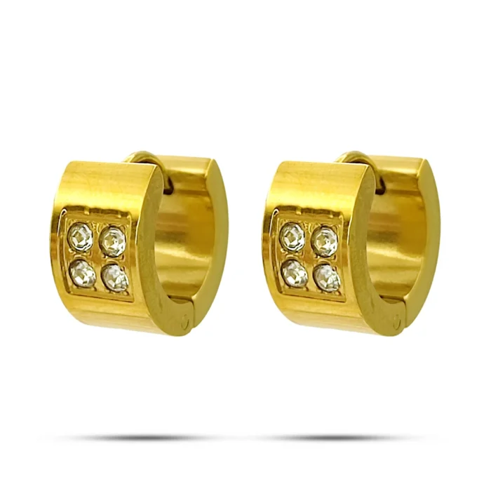 Aretes-Acero-Dorado-Huggies-Arracadas-Cuadro-Cristales-2.webp