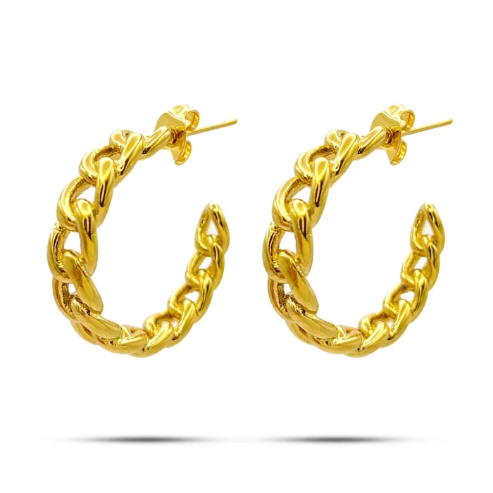 Aretes-Acero-Dorado-Media-Arracada-Eslabones-Cadena-2.webp