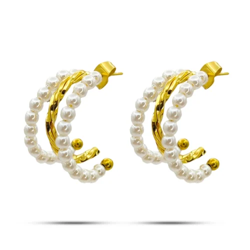 Aretes-Acero-Dorado-Triple-Arracadas-Torcidas-Perlas-3.webp