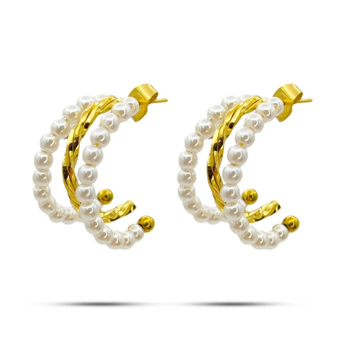Aretes-Acero-Dorado-Triple-Arracadas-Torcidas-Perlas-3.webp