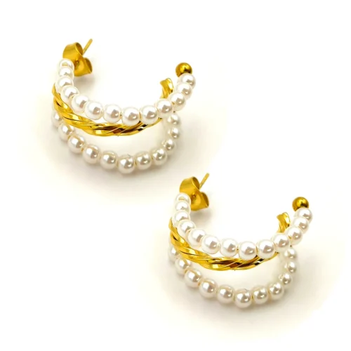 Aretes-Acero-Dorado-Triple-Arracadas-Torcidas-Perlas-4.webp