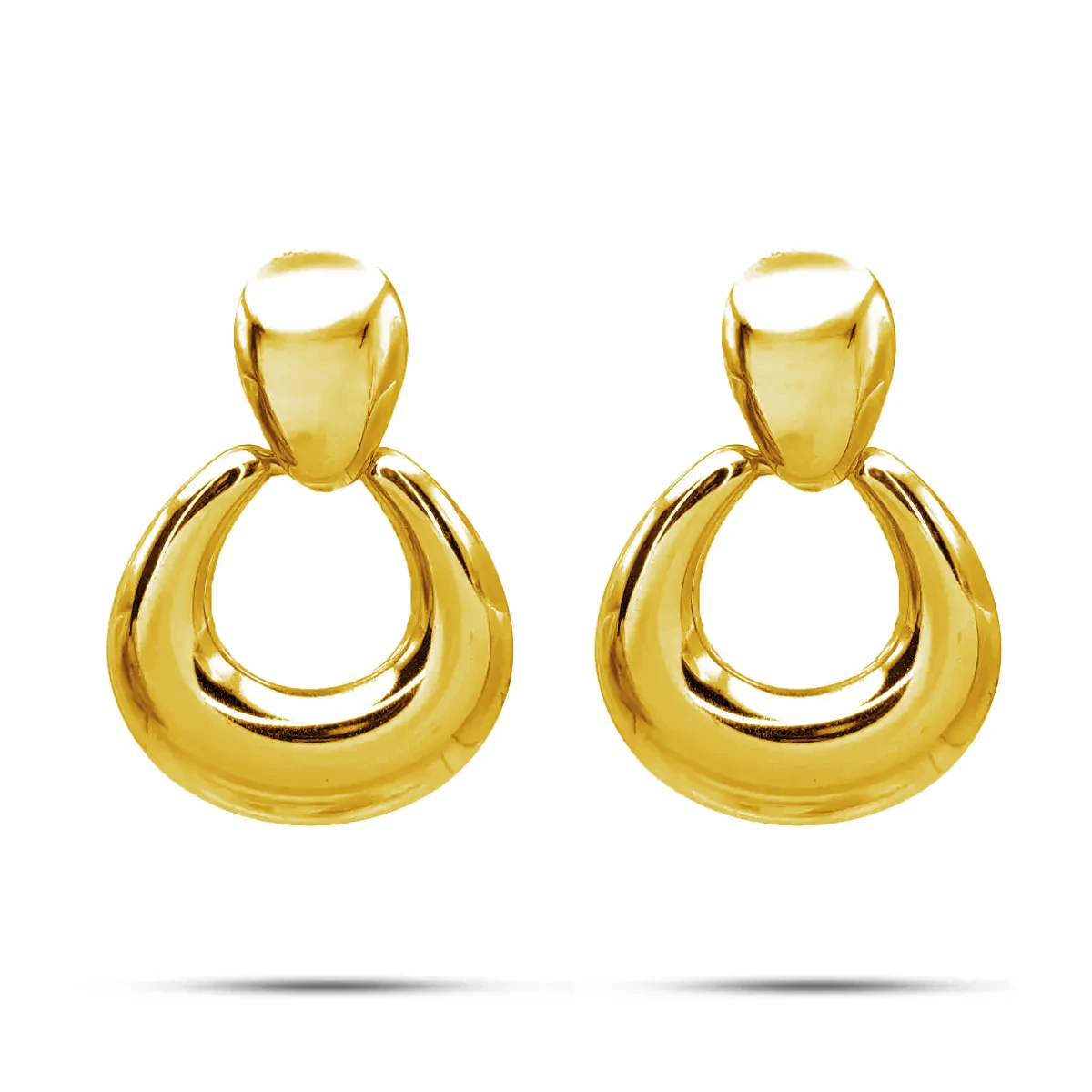 Aretes Acero Inox Circulo Hueco Colgante Elegante 1