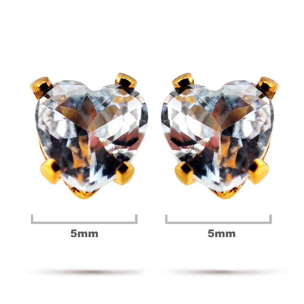 Aretes Acero Inox Plateado Tipo Broquel Corazon Cristal 11 Aretes Acero Inox Dorado Tipo Broquel Corazon Cristal 1