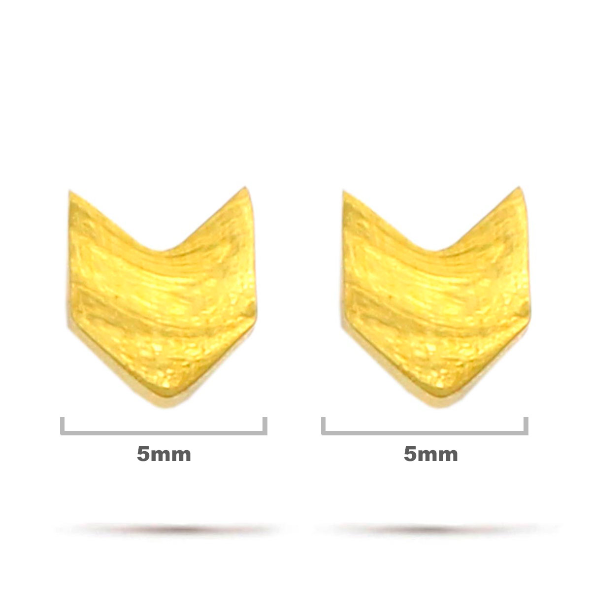 Aretes Acero Inox Dorado Tipo Broquel Flecha 5mm