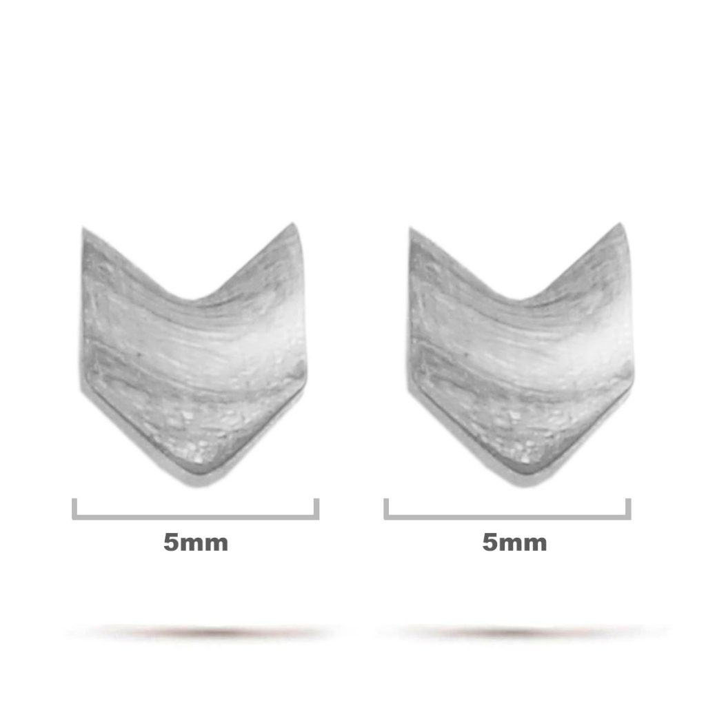 Aretes Acero Inox Plateado Tipo Broquel Flecha 5mm
