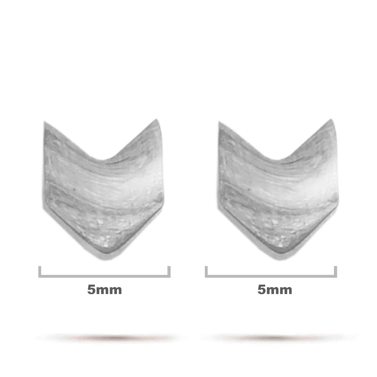 Aretes Acero Inox Plateado Tipo Broquel Flecha 5mm