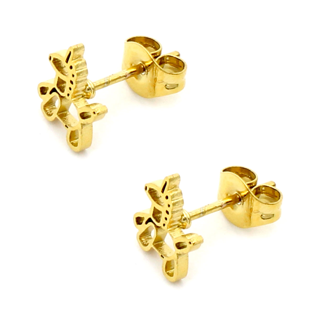 Aretes Acero Inox Plateado Tipo Broquel Unicornio Globo 2